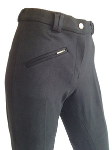 Ladies Solid Cotton Jodhpurs - Black or Beige