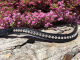 Swarovski Crystal Browband - Brown or Black Leather